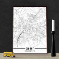 Stadtplan GIEßEN - Just a Map I Digitaldruck Stadtkarte citymap City Poster Kunstdruck Stadt Karte Bild 1