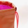 Rucksack Kupfer- metallic, Kunstleder, Innenfutter pink, lila Träger, von Lieblingsschnitte Bild 2