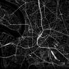 Stadtplan DÜSSELDORF - Just a Black Map I Digitaldruck Stadtkarte citymap City Poster Kunstdruck Stadt Karte Bild 2