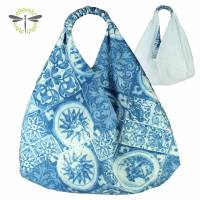 Origami-Tasche XXL Shopper Beutel japanische Einkaufstasche Bento-Bag holländisch blau weiß Bild 1