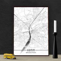 Stadtplan HAMM - Just a Map I Digitaldruck Stadtkarte citymap City Poster Kunstdruck Stadt Karte Bild 1