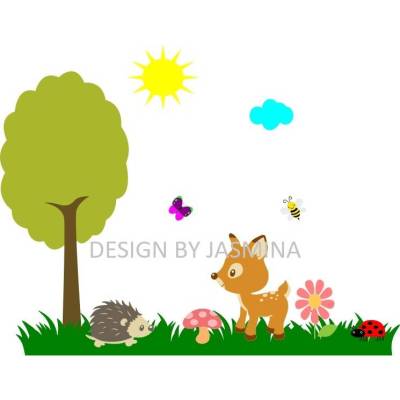 Plotterdatei Waldtiere kpl. Reh und Igel   / SVG Set