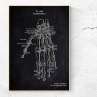 The Hand - Patent-Style - Anatomie-Poster Bild 1
