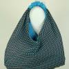 Origami-Tasche XXL Shopper Beutel japanische Einkaufstasche Bento-Bag türkis Punkte Feincord Bild 4