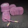 Baby-Strickschuhe rosa - meliert 9 cm Bild 2