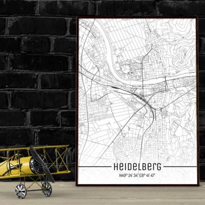Stadtplan HEIDELBERG - Just a Map I Digitaldruck Stadtkarte citymap City Poster Kunstdruck Stadt Karte