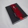 Stifthalter, Stifthalterung, rot, aus Wollfilz mit Gummiband zur Befestigung an Notizbuch, Kalender, DIN A5, handgemacht von Dieda Bild 2
