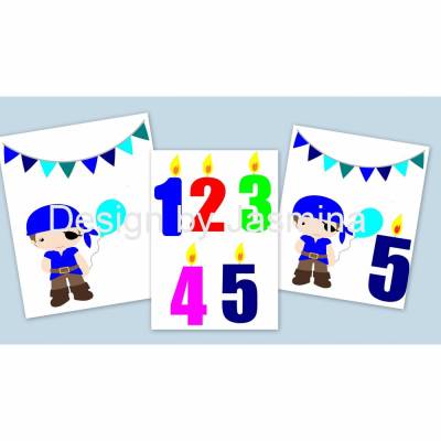 Plotterdatei Pirat Junge Geburtstag    / SVG Set