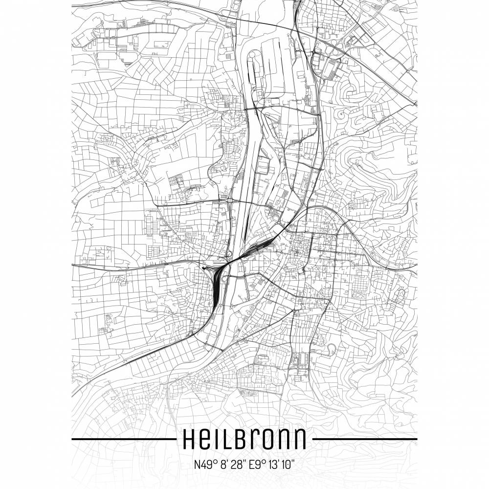Stadtplan HEILBRONN - Just a Map I Digitaldruck