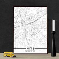Stadtplan HERNE - Just a Map I Digitaldruck Stadtkarte citymap City Poster Kunstdruck Stadt Karte Bild 1