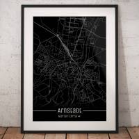 Stadtplan ARNSTADT - Just a Black Map I Digitaldruck Stadtkarte citymap City Poster Kunstdruck Stadt Karte Bild 1