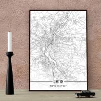 Stadtplan JENA - Just a Map I Digitaldruck Stadtkarte citymap City Poster Kunstdruck Stadt Karte Bild 1
