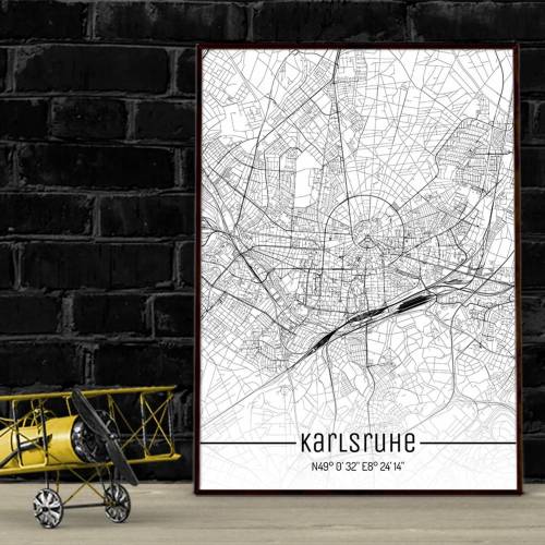 Stadtplan KARLSRUHE - Just a Map I Digitaldruck Stadtkarte citymap City Poster Kunstdruck Stadt Karte