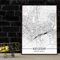 Stadtplan KARLSRUHE - Just a Map I Digitaldruck Stadtkarte citymap City Poster Kunstdruck Stadt Karte Bild 1