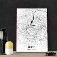 Stadtplan KASSEL - Just a Map I Digitaldruck Stadtkarte citymap City Poster Kunstdruck Stadt Karte Bild 1