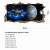 067 Wandtattoo Alien Raumschiff - Loch in der Wand - Teenager Raumstation Weltall Galaxie - in 6 Größen - Kinderzimmer Sticker Wandaufkleber coole Wandsticker Bild 2