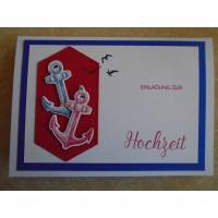 Einladungskarten zur Hochzeit Einladungskarte Maritim Maritimhochzeit Anker Einladung Enladungen Hochzeitseinladungen Bild 1