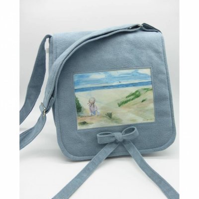 Messenger 'Mädchen am Meer', hochwertiger Qualitätsdruck nach dem Gemälde von Ilona Jäger, Unikat
