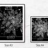 Stadtplan AUGSBURG - Just a Black Map I Digitaldruck Stadtkarte citymap City Poster Kunstdruck Stadt Karte Bild 5
