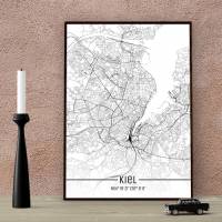 Stadtplan KIEL - Just a Map I Digitaldruck Stadtkarte citymap City Poster Kunstdruck Stadt Karte Bild 1