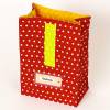 Lunchbag groß, Kulturtasche, Badetasche, beschichtete Baumwolle, wasserabweisend mit Innenfutter, rot/ gelb Bild 2