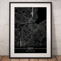 Stadtplan GENF - Just a Black Map I Digitaldruck Stadtkarte citymap City Poster Kunstdruck Stadt Karte Bild 1
