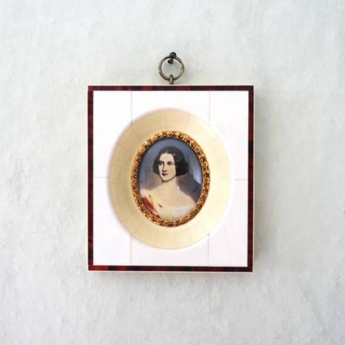 Elfenbein Miniatur Kronprinzessin Marie von Bayern, Schönheitengalerie Ludwig 1.