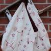 Origami-Tasche XXL Shopper Beutel japanische Einkaufstasche Bento-Bag weinrote Blüten Bild 6