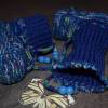 Babystrickschuhe blau meliert 10,5 cm Bild 3