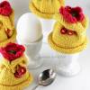 Fröhliche Eierwärmer Blütenform Gelb mit Knöpfen Eiermützen Eierhut FrühlingsDeko Bild 2