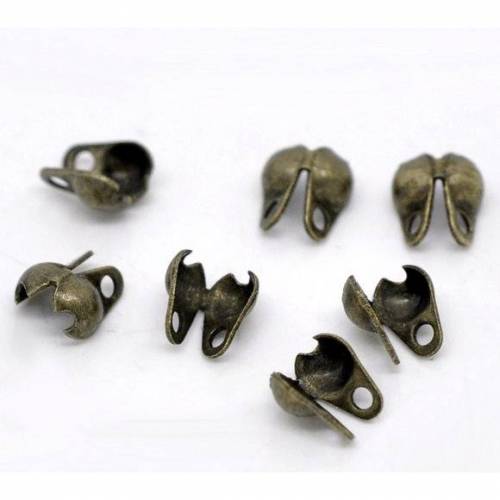 1000 Verschlüsse für Kugelketten, Kugelkettenverschuss,Karlotten, Quetschkarlotten,bronze,4x4,50mm ,14026