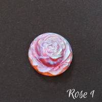 Alter Gablonzer Glasstein, Rose bedampft Bild 1