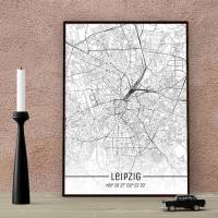 Stadtplan LEIPZIG - Just a Map I Digitaldruck Stadtkarte citymap City Poster Kunstdruck Stadt Karte Bild 1
