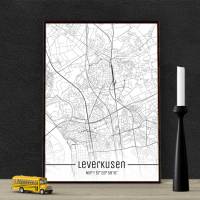 Stadtplan LEVERKUSEN - Just a Map I Digitaldruck Stadtkarte citymap City Poster Kunstdruck Stadt Karte Bild 1
