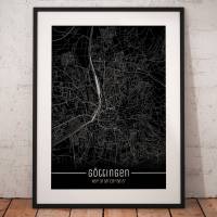 Stadtplan GÖTTINGEN - Just a Black Map I Digitaldruck Stadtkarte citymap City Poster Kunstdruck Stadt Karte Bild 1