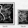 Stadtplan DUISBURG - Just a Black Map I Digitaldruck Stadtkarte citymap City Poster Kunstdruck Stadt Karte Bild 5