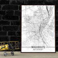 Stadtplan MAGDEBURG - Just a Map I Digitaldruck Stadtkarte citymap City Poster Kunstdruck Stadt Karte Bild 1