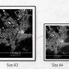 Stadtplan FREIBURG - Just a Black Map I Digitaldruck Stadtkarte citymap City Poster Kunstdruck Stadt Karte Bild 5
