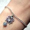 Serenity • Armband silber | Lotusblüte | Aquamarin | Geschenkidee Frau | Freundin | Schwester | Mama Bild 2