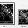 Stadtplan BONN - Just a Black Map I Digitaldruck Stadtkarte citymap City Poster Kunstdruck Stadt Karte Bild 5