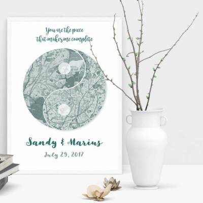 Geschenkidee Zum Valentinstag: You make me complete! - Kunstdruck