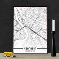 Stadtplan MANNHEIM - Just a Map I Digitaldruck Stadtkarte citymap City Poster Kunstdruck Stadt Karte Bild 1