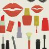 Stickdatei Make Up / Nagellack, Lippenstift, Mascara, Pinsel, Schminke, Wimpern, Mund, Gesicht Maschinenstickerei 573 Bild 1