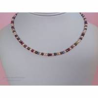 Perlenkette bunt, Verschluss: Sterling Silber, Geschenk für Frauen Bild 1