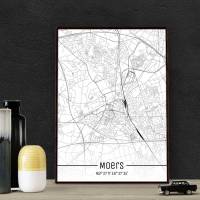 Stadtplan MOERS - Just a Map I Digitaldruck Stadtkarte citymap City Poster Kunstdruck Stadt Karte Bild 1