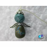 Schutzengel handmade Perlen ART 3467  blau-türkis-olive Bild 1