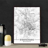 Stadtplan BRAUNSCHWEIG - Just a Map I Digitaldruck Stadtkarte citymap City Poster Kunstdruck Stadt Karte Bild 1