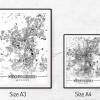 Stadtplan MÖNCHENGLADBACH - Just a Map I Digitaldruck Stadtkarte citymap City Poster Kunstdruck Stadt Karte Bild 5