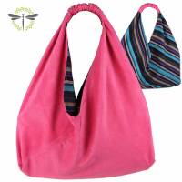 Origami-Tasche XXL Shopper Beutel japanische Einkaufstasche Bento-Bag pink Waschleder Bild 1