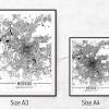 Stadtplan MOSKAU - Just a Map I Digitaldruck Stadtkarte citymap City Poster Kunstdruck Stadt Karte Bild 5